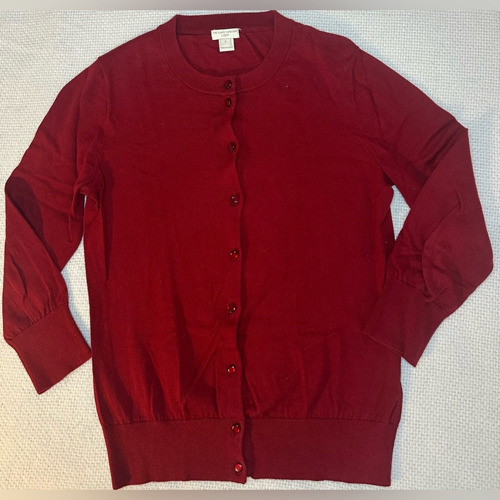 J. Crew Burgundy Women's Cardigan Size S - Picture 2 of 9